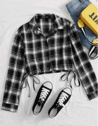 Women Regular Fit Checkered Spread Collar Casual Shirt